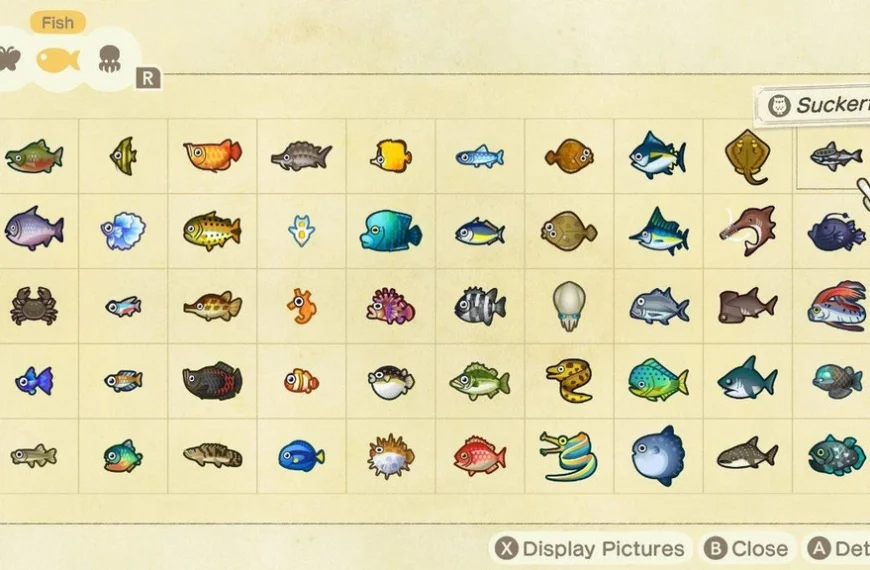 Poissons février Animal Crossing New Horizons : la liste complète