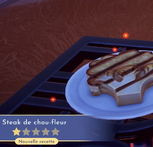 Steak de chou-fleur Disney Dreamlight Valley : comment préparer cette recette 1 étoile ?