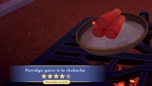 Porridge garni à la rhubarbe Dreamlight Valley : comment préparer cette recette 4 étoiles ?