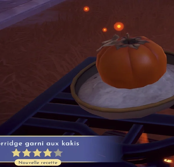 Porridge garni au kaki Dreamlight Valley : comment préparer cette recette 4 étoiles ?