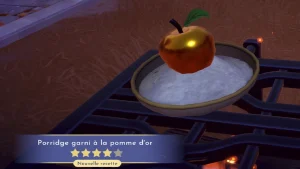 Porridge garni à la pomme d'or Dreamlight Valley : comment préparer cette recette 4 étoiles ?