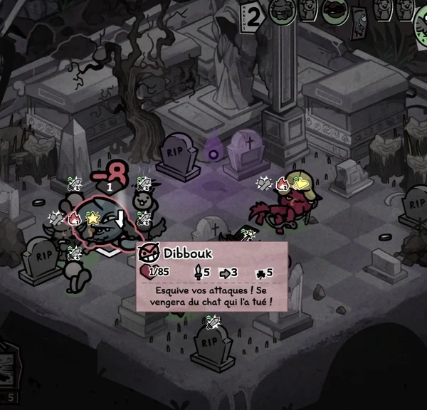 Dibbouk Mewgenics : comment vaincre le boss du cimetière qui esquive tout ?