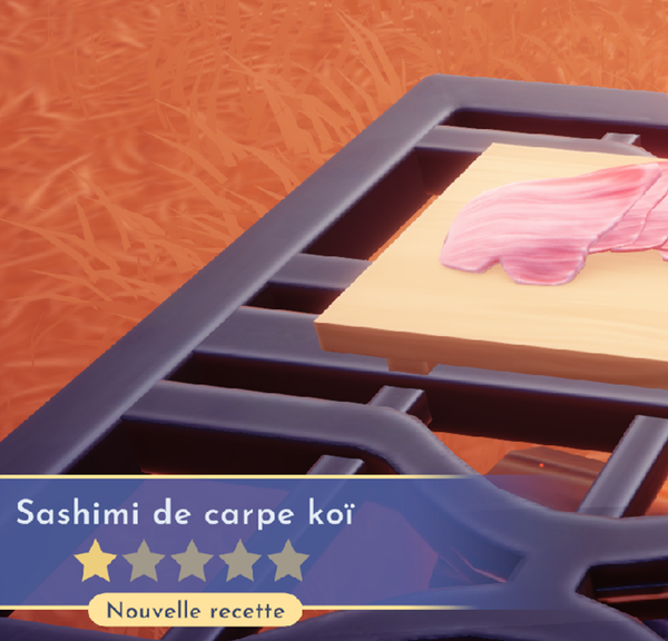 Sashimi de Carpe koï Disney Dreamlight Valley : comment préparer cette recette 1 étoile ?