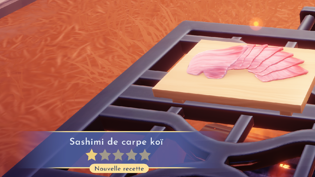 Sashimi de Carpe koï Disney Dreamlight Valley : comment préparer cette recette 1 étoile ?