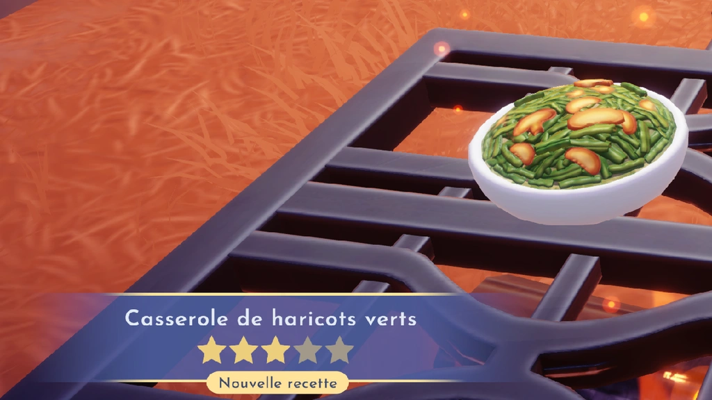 Casserole de haricots verts Disney Dreamlight Valley : comment préparer cette recette 3 étoiles ?