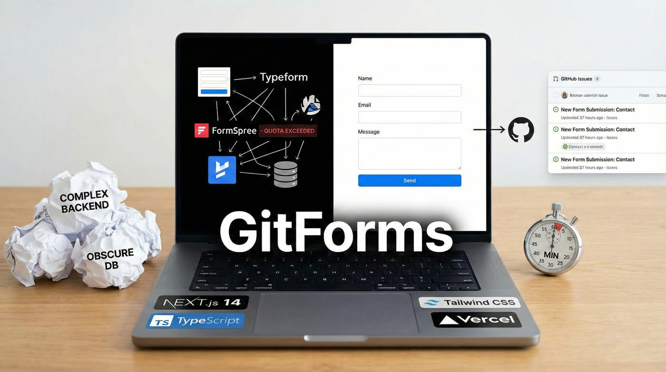 GitForms – Vos formulaires de contact stockés directement dans GitHub Issues