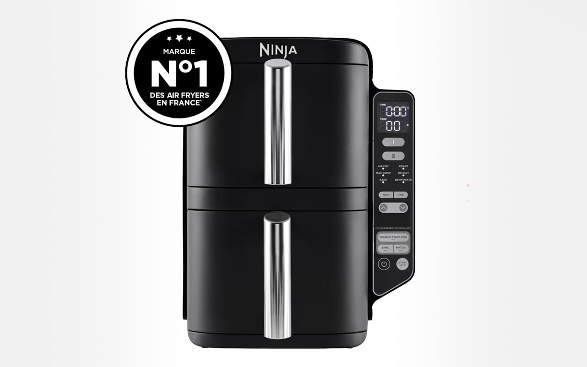 Le airfryer Ninja Double Stack 7,6 L passe à prix sacrifié avec 100 € de réduction !