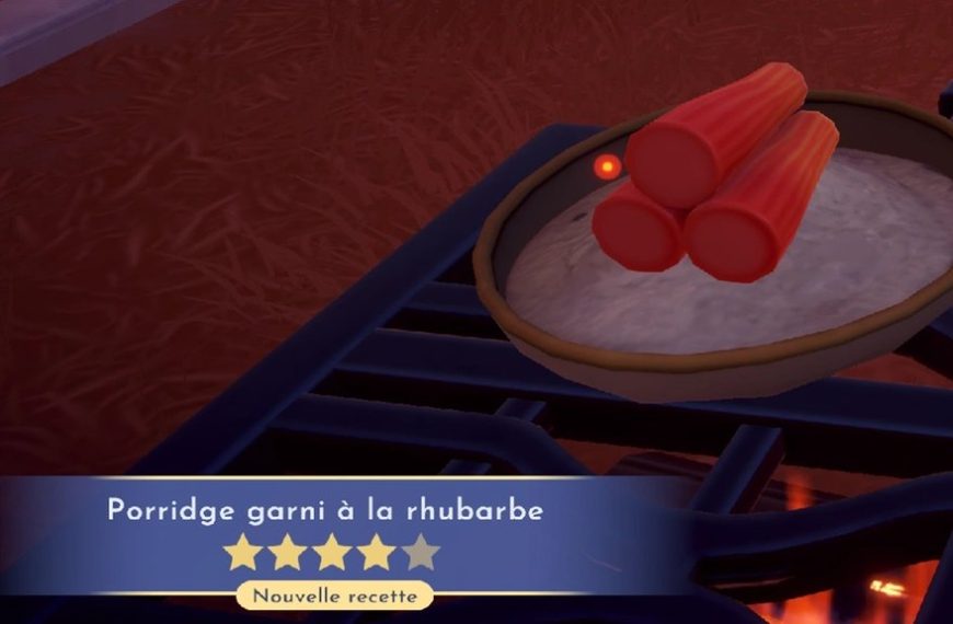 Porridge garni à la rhubarbe Dreamlight Valley : comment préparer cette recette 4 étoiles ?