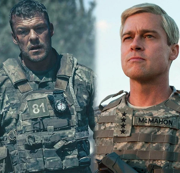 Il existe 2 films War Machine : le premier avec la star de Reacher Alan Ritchson et le second avec Brad Pitt !
