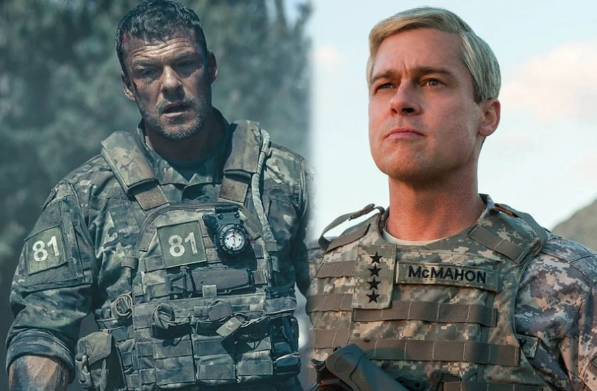 Il existe 2 films War Machine : le premier avec la star de Reacher Alan Ritchson et le second avec Brad Pitt !