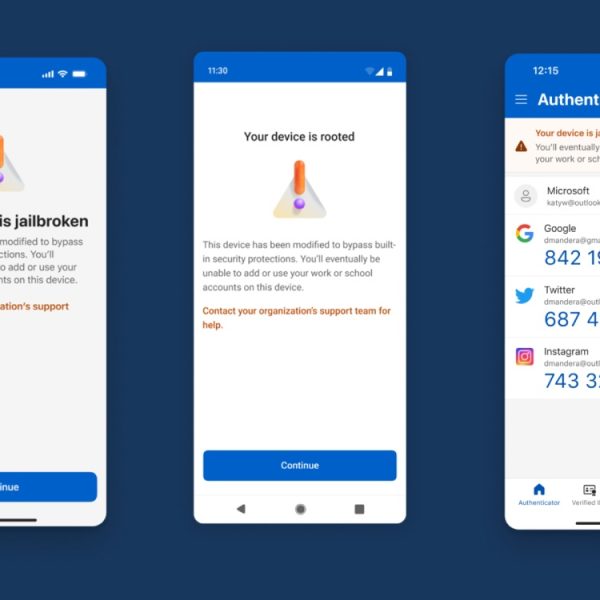 Microsoft Authenticator ne fonctionnera plus sur les smartphone rootés ou jailbreakés