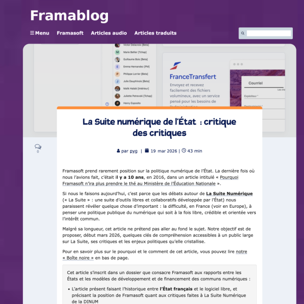 Framasoft dit tout haut ce qu'on est nombreux à penser tout bas