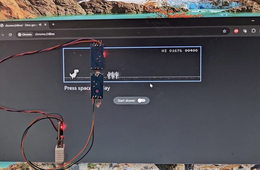 Il fabrique un robot qui joue tout seul au jeu du dinosaure de Chrome
