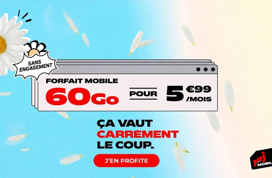 Avec son forfait mobile de 60 Go à 5,99 €/mois, NRJ Mobile signe l’une des meilleures offres du moment