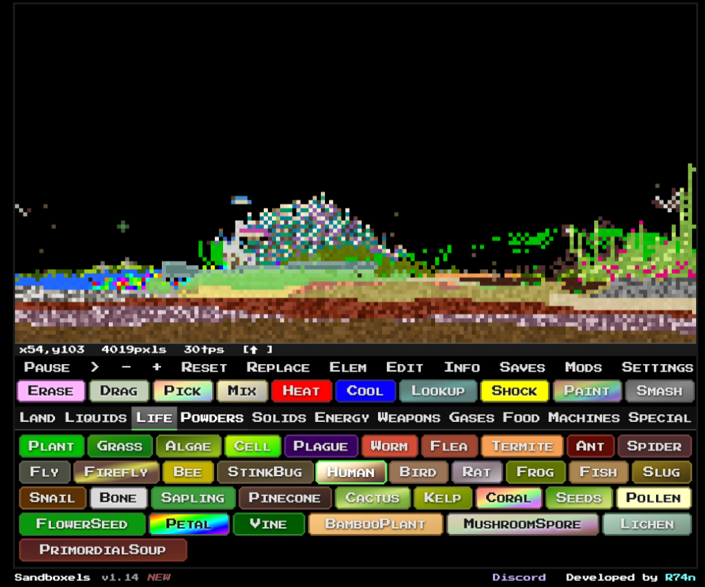 Sandboxels – 500 éléments, zéro limite