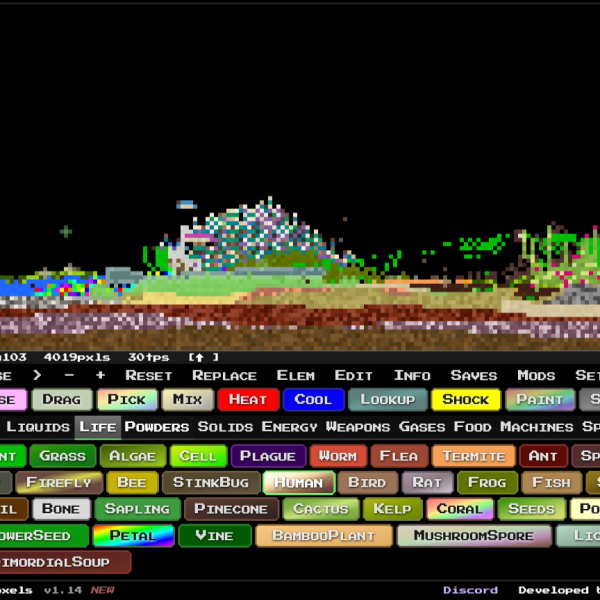 Sandboxels – 500 éléments, zéro limite