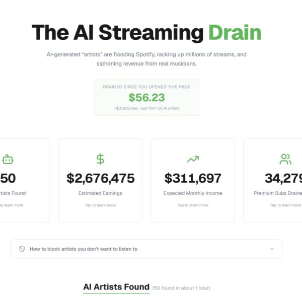 Spotify : ce site traque tous les faux artistes IA de la plateforme et les sommes astronomiques d’argent qui leur sont versées