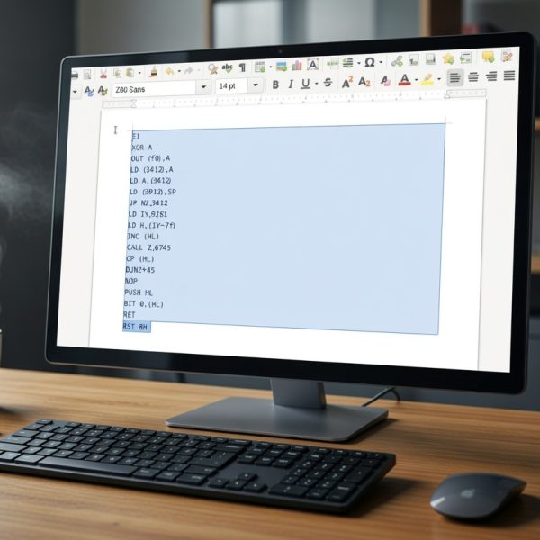Z80 Sans, la police de caractères qui désassemble du code machine toute seule