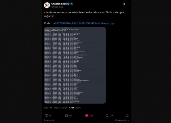 L'erreur d'un employé d'Anthropic expose le code source de Claude Code