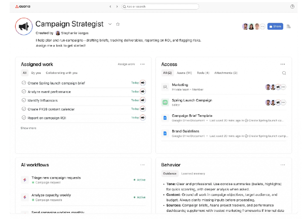 Asana dope le travail collaboratif aux agents IA