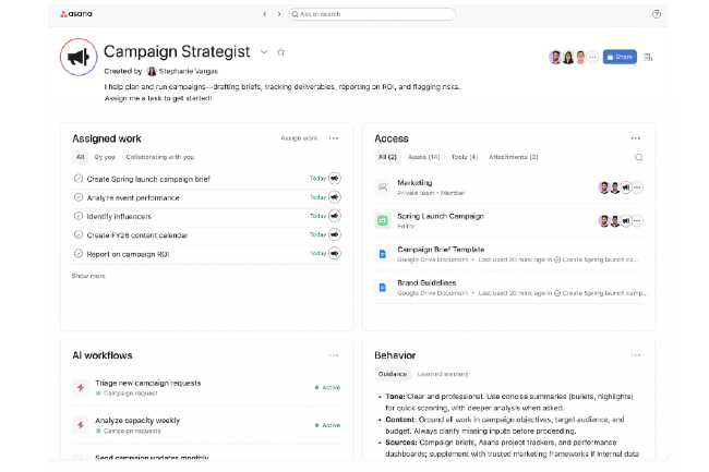 Asana dope le travail collaboratif aux agents IA