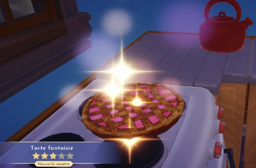 Tarte fantaisie Disney Dreamlight Valley : comment fabriquer cette recette 3 étoiles pour Alice et Cendrillon ?