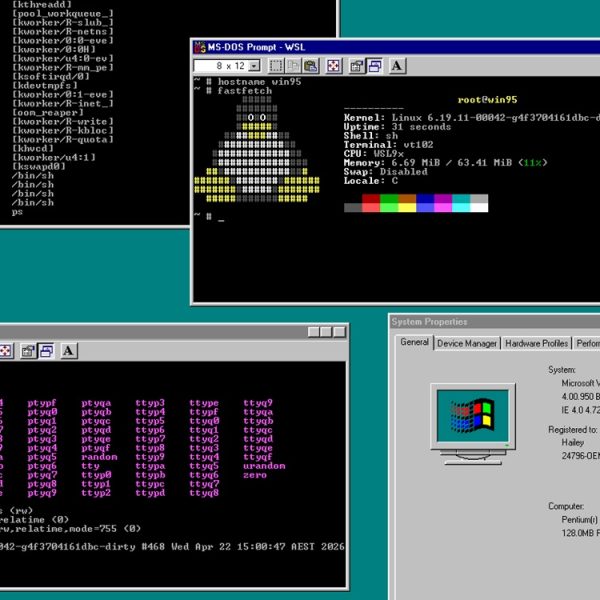 Linux débarque enfin sur Windows 98, et c’est une prouesse technique