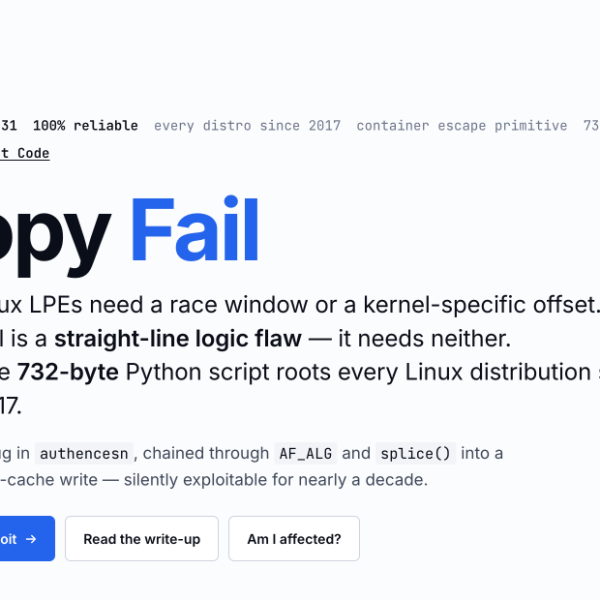 Copy Fail – Une IA trouve la faille Linux que personne n'a vue