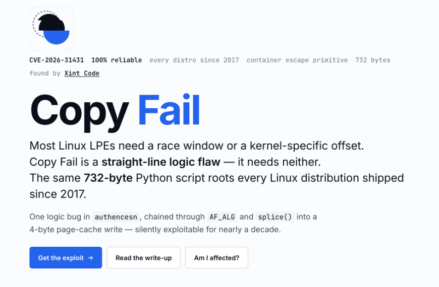 Copy Fail – Une IA trouve la faille Linux que personne n'a vue