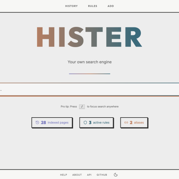 Hister – Un vrai moteur de recherche pour votre historique web