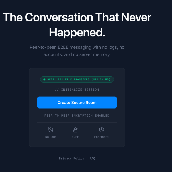 Nullroom – Un chat P2P qui s'efface en 15 minutes