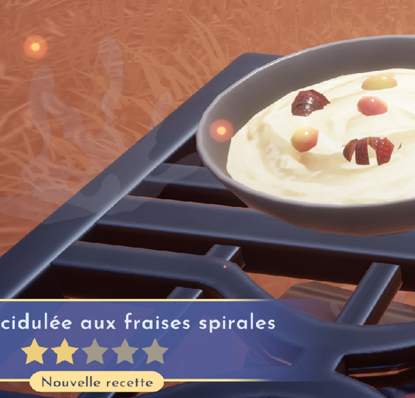 Fondue acidulée aux fraises spirales Dreamlight Valley : comment préparer cette recette 2 étoiles ?