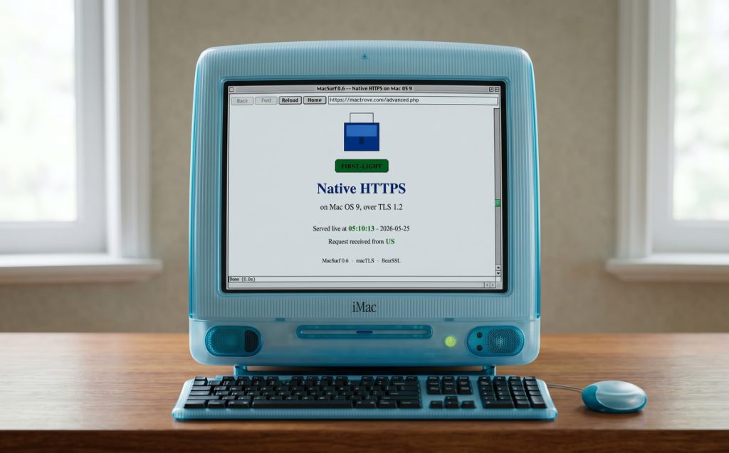 Il affiche du web moderne sur un Mac vieux de vingt-cinq ans