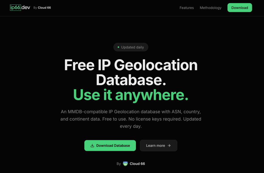 ip66.dev – Une base de géoloc IP libre et compatible MaxMind