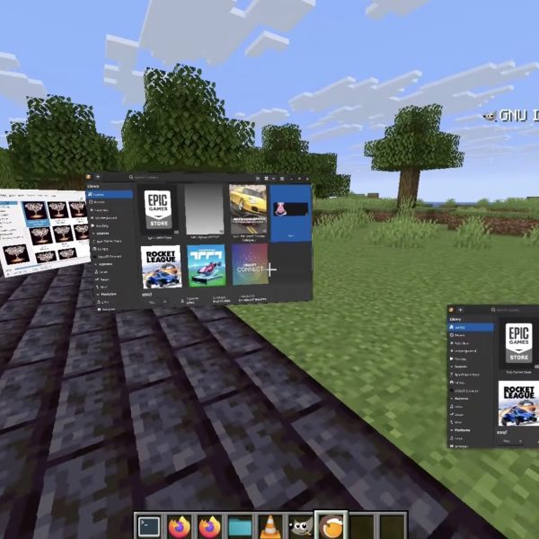 Quelqu'un a réussi à faire tourner de vraies fenêtres Linux à l'intérieur de Minecraft