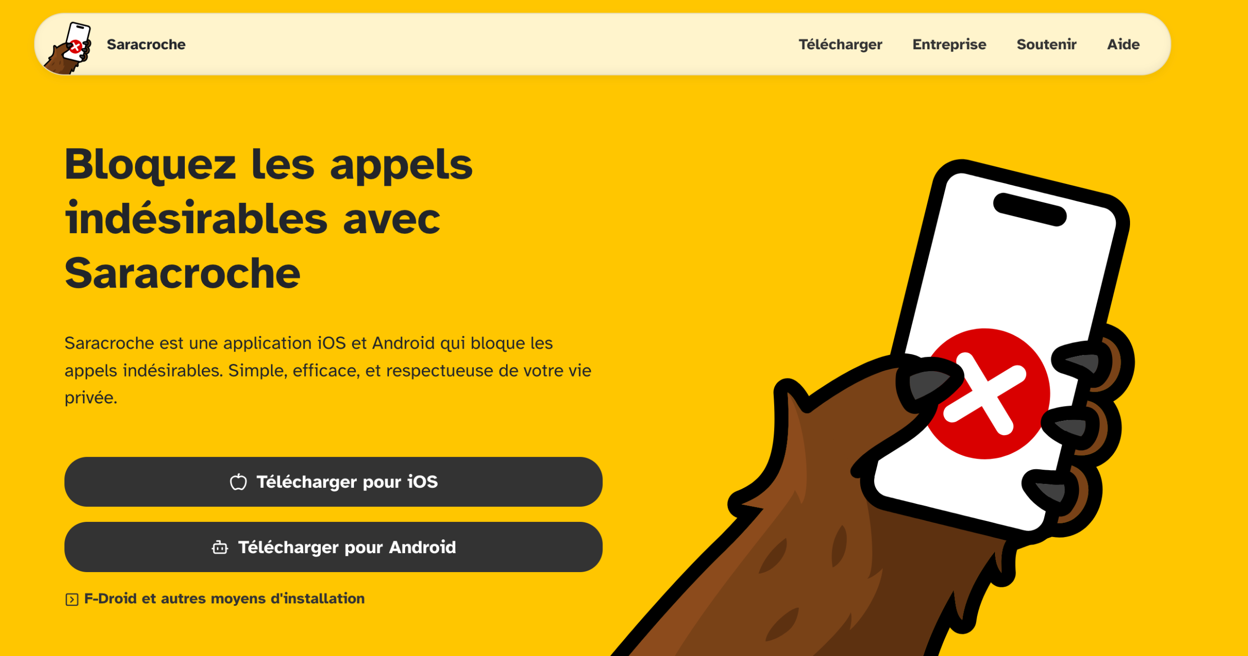 Saracroche – L'app qui bloque le démarchage téléphonique