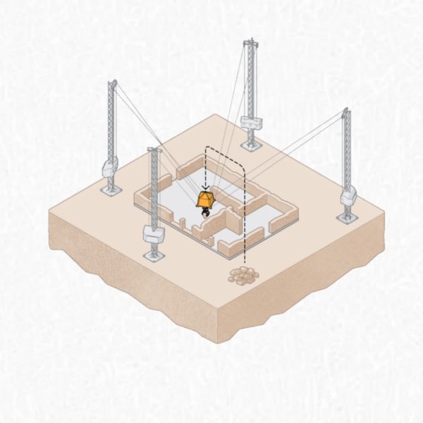 Un robot qui construit des maisons en argile