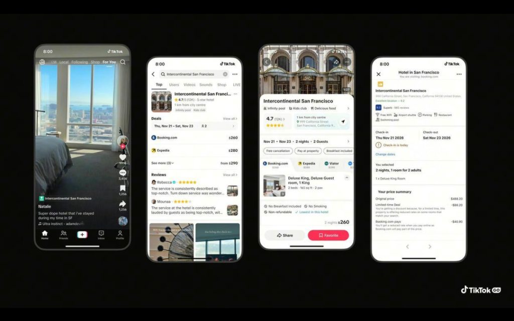 TikTok se transforme en agence de voyage avec cette nouvelle fonctionnalité qui permet de réserver vols et hôtels depuis une vidéo