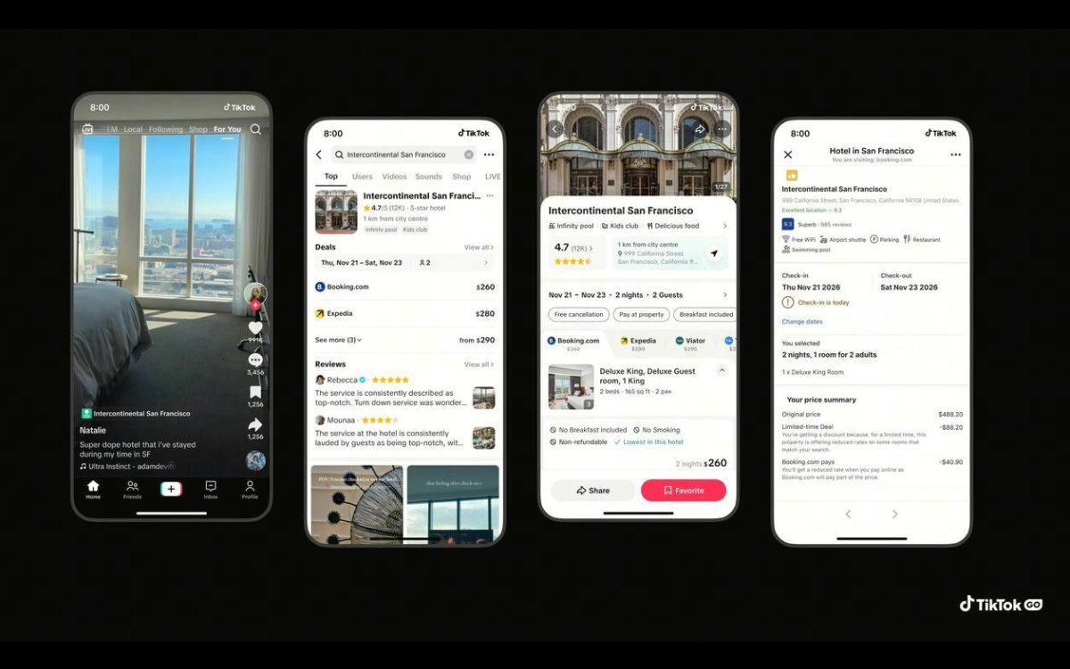 TikTok se transforme en agence de voyage avec cette nouvelle fonctionnalité qui permet de réserver vols et hôtels depuis une vidéo
