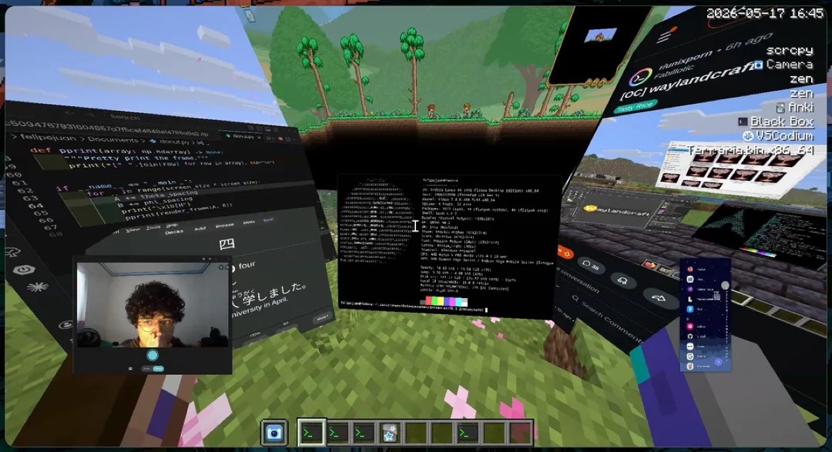 Un fan de Linux a transformé son bureau en niveau de Minecraft
