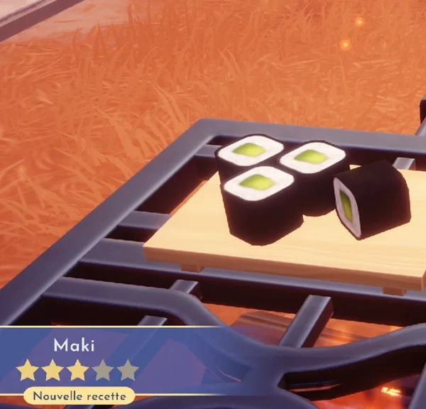 Maki Disney Dreamlight Valley : Comment cuisiner cette recette 3 étoiles ?