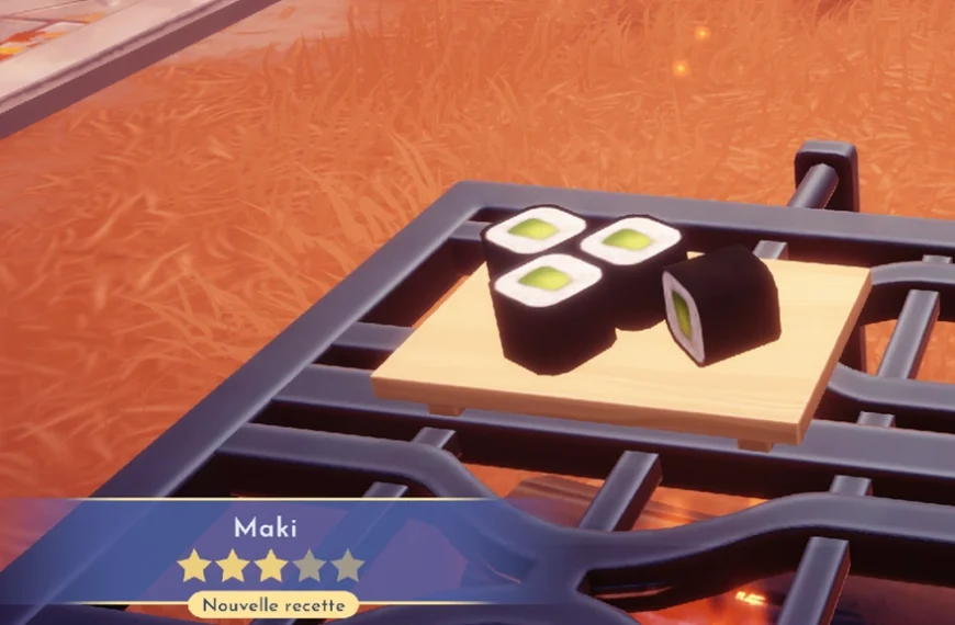 Maki Disney Dreamlight Valley : Comment cuisiner cette recette 3 étoiles ?