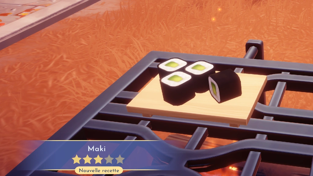 Maki Disney Dreamlight Valley : Comment cuisiner cette recette 3 étoiles ?
