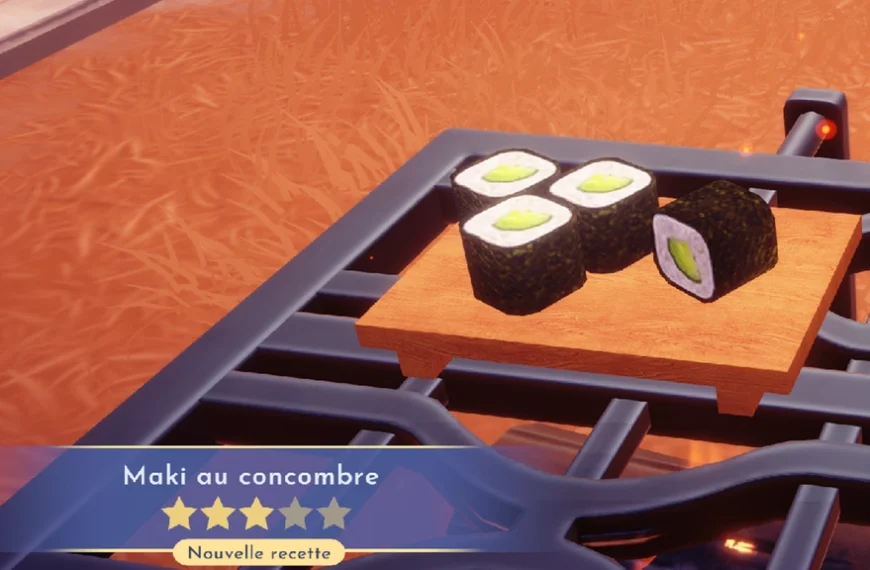 Maki au concombre Disney Dreamlight Valley : Comment cuisiner cette recette 3 étoiles ?