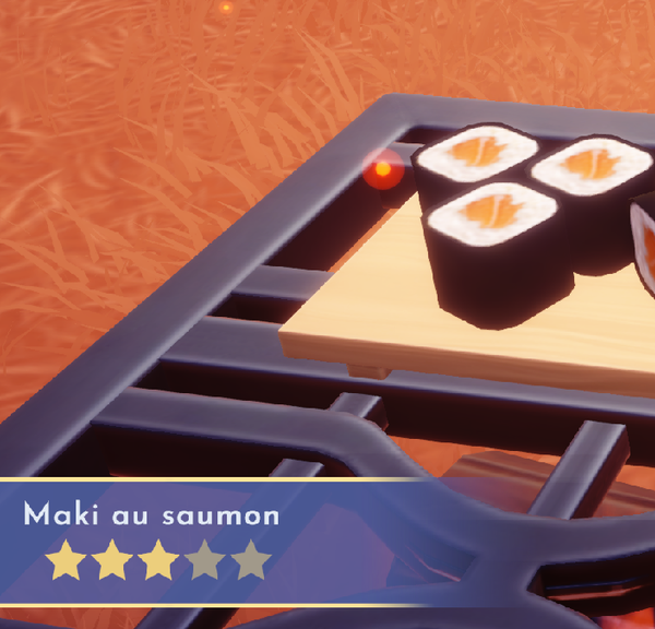 Maki au saumon Disney Dreamlight Valley : Comment cuisiner cette recette 3 étoiles ?