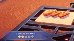 Sushi au saumon Disney Dreamlight Valley : comment cuisiner cette recette 2 étoiles ?