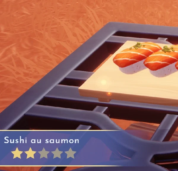 Sushi au saumon Disney Dreamlight Valley : comment cuisiner cette recette 2 étoiles ?