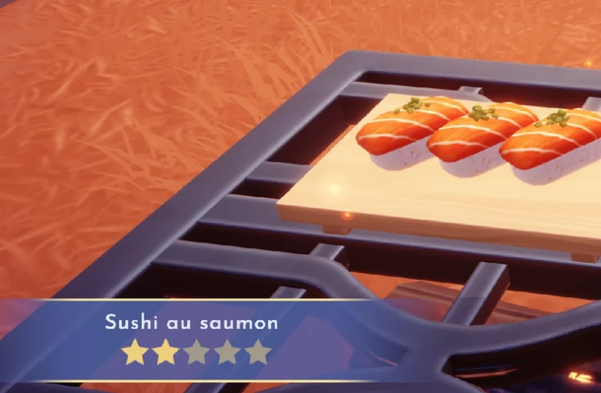 Sushi au saumon Disney Dreamlight Valley : comment cuisiner cette recette 2 étoiles ?