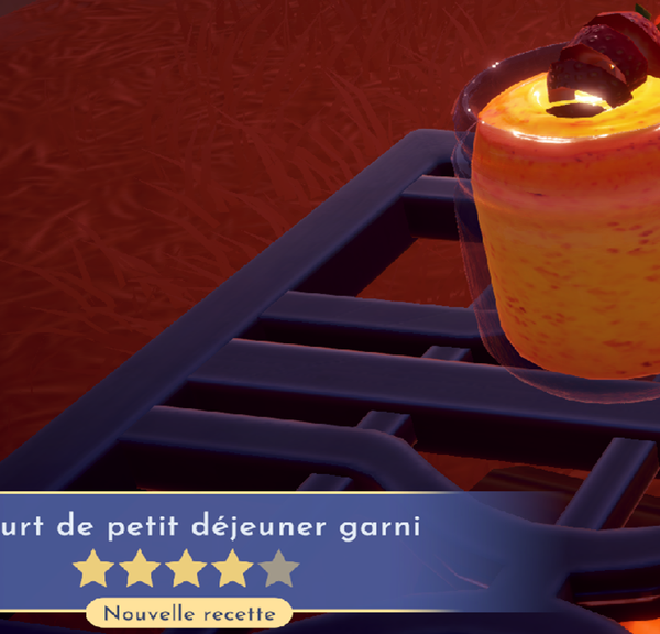 Yaourt de petit déjeuner garni Dreamlight Valley : comment préparer cette recette 4 étoiles ?