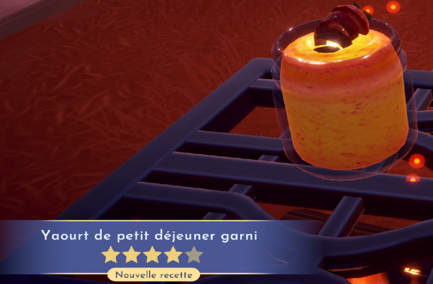 Yaourt de petit déjeuner garni Dreamlight Valley : comment préparer cette recette 4 étoiles ?
